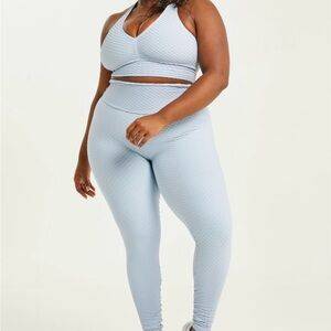 Booty by Brabants Curvy Croco Light Blue Leggings, O/S